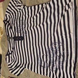 Ralph Lauren Jeans size large navy blue stripe top